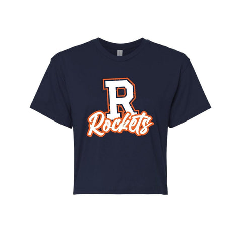 dBoldTees & DTF Transfers Adult Cropped R Rocket PTO Next Level T-Shirt - FR008 Adult Small / Navy