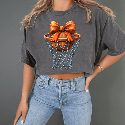 dBoldTees DTF Transfer DTF TRANSFER - Basketball Hoop Bow BASKB001 Pocket 4"
