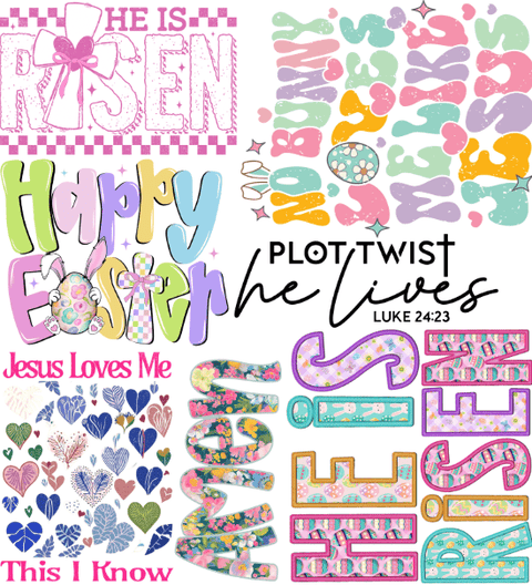 dBoldTees & DTF Transfers Easter - Mini Gang Sheet 22" x 24" MGSES002