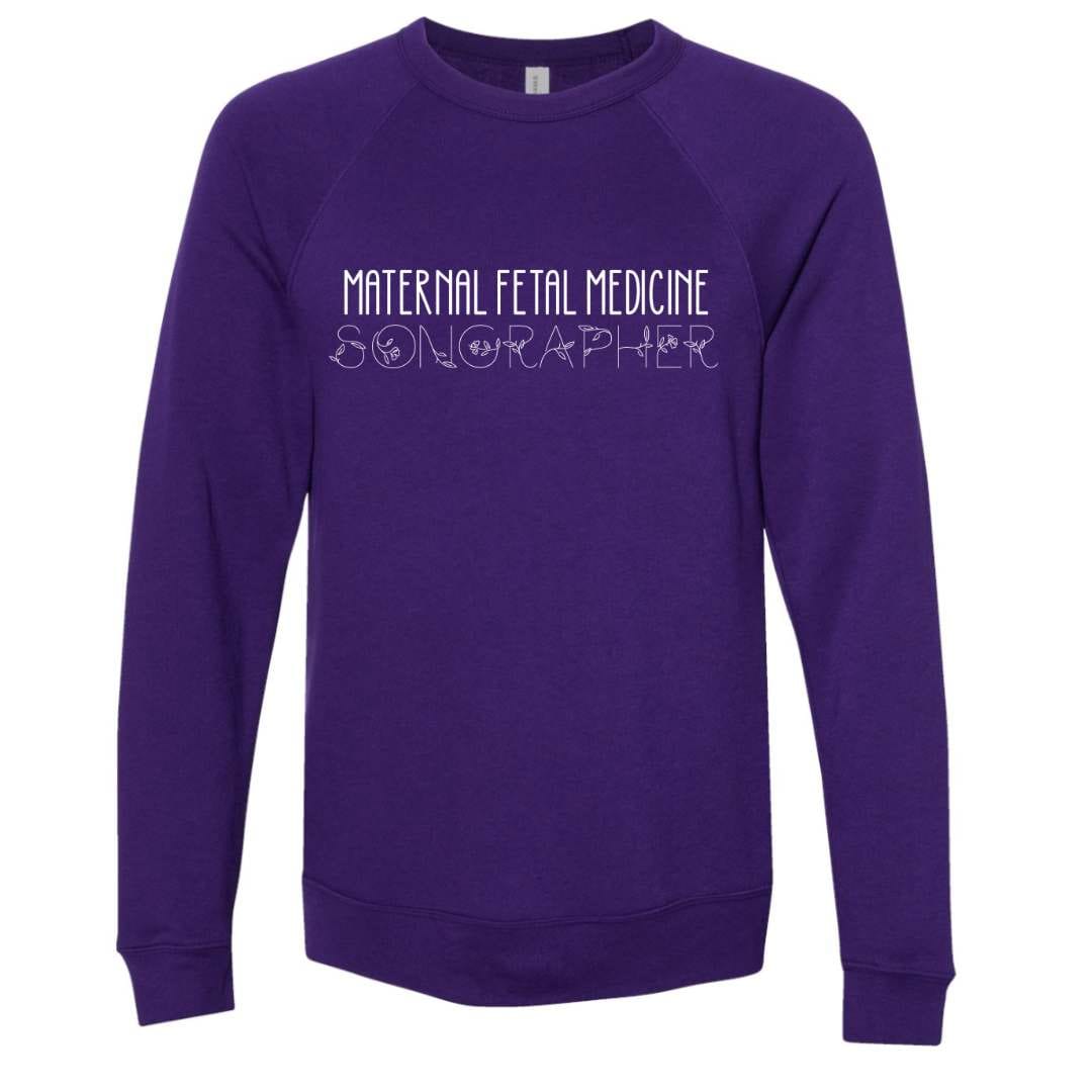 dBoldTees & DTF Transfers Maternal Fetal Medicine Sonographer Raglan Crewneck Sweatshirt / XS