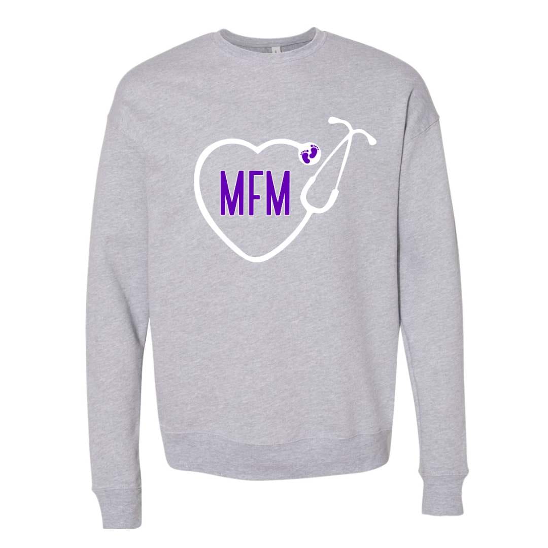 dBoldTees & DTF Transfers MFF Heart Shaped Stethoscope Crewneck Sweatshirt / XS