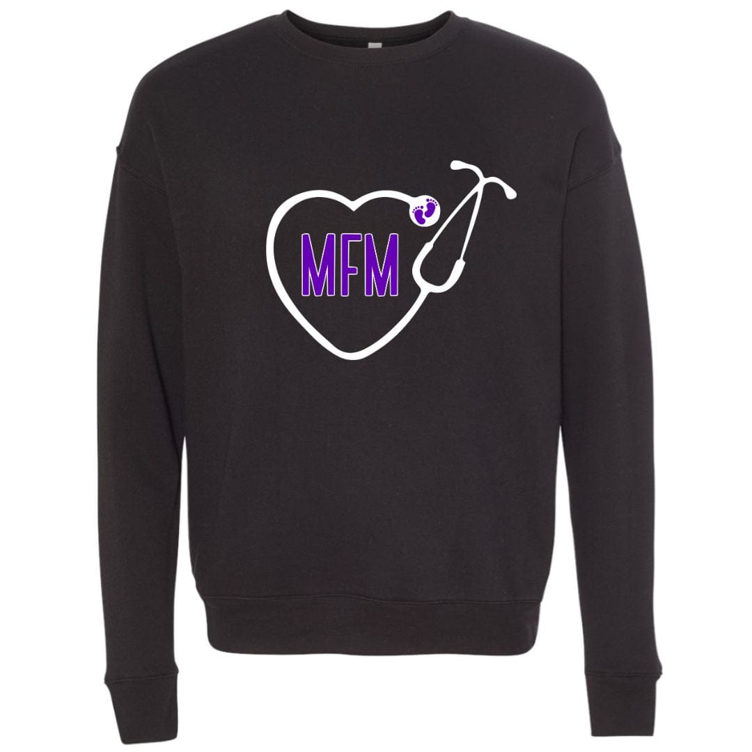 dBoldTees & DTF Transfers MFF Heart Shaped Stethoscope Design 3 Crewneck Sweatshirt / XS / Black