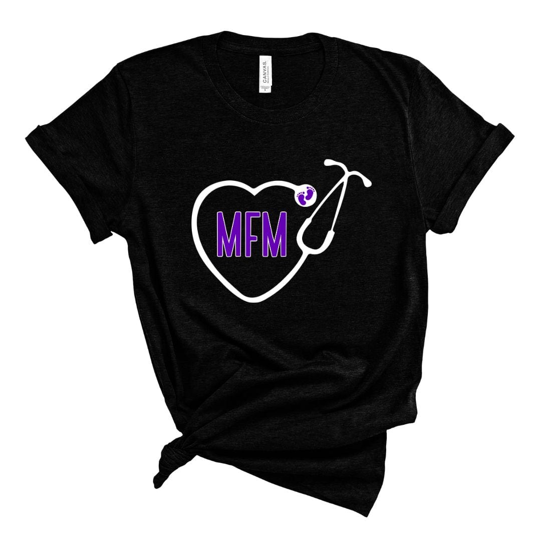 dBoldTees & DTF Transfers MFF Heart Shaped Stethoscope Design 3 T-Shirt / XS / Black