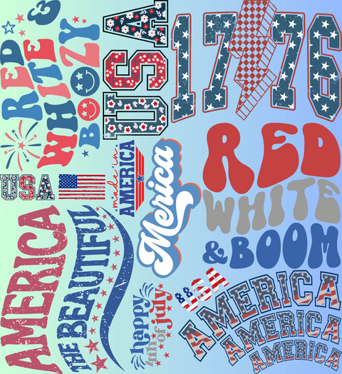 dBoldTees & DTF Transfers Mini Gang Sheet 22" x 24" - 4th of July