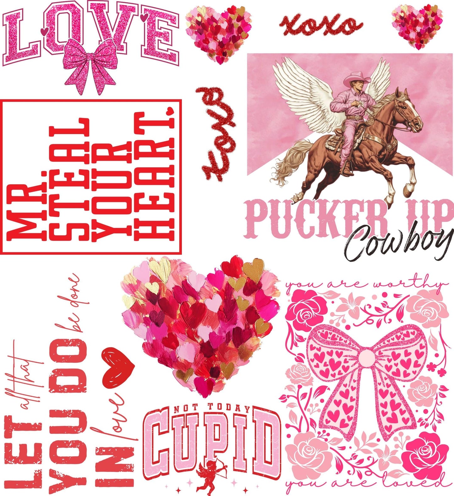 dBoldTees & DTF Transfers Mini Gang Sheet 22" x 24" - Love