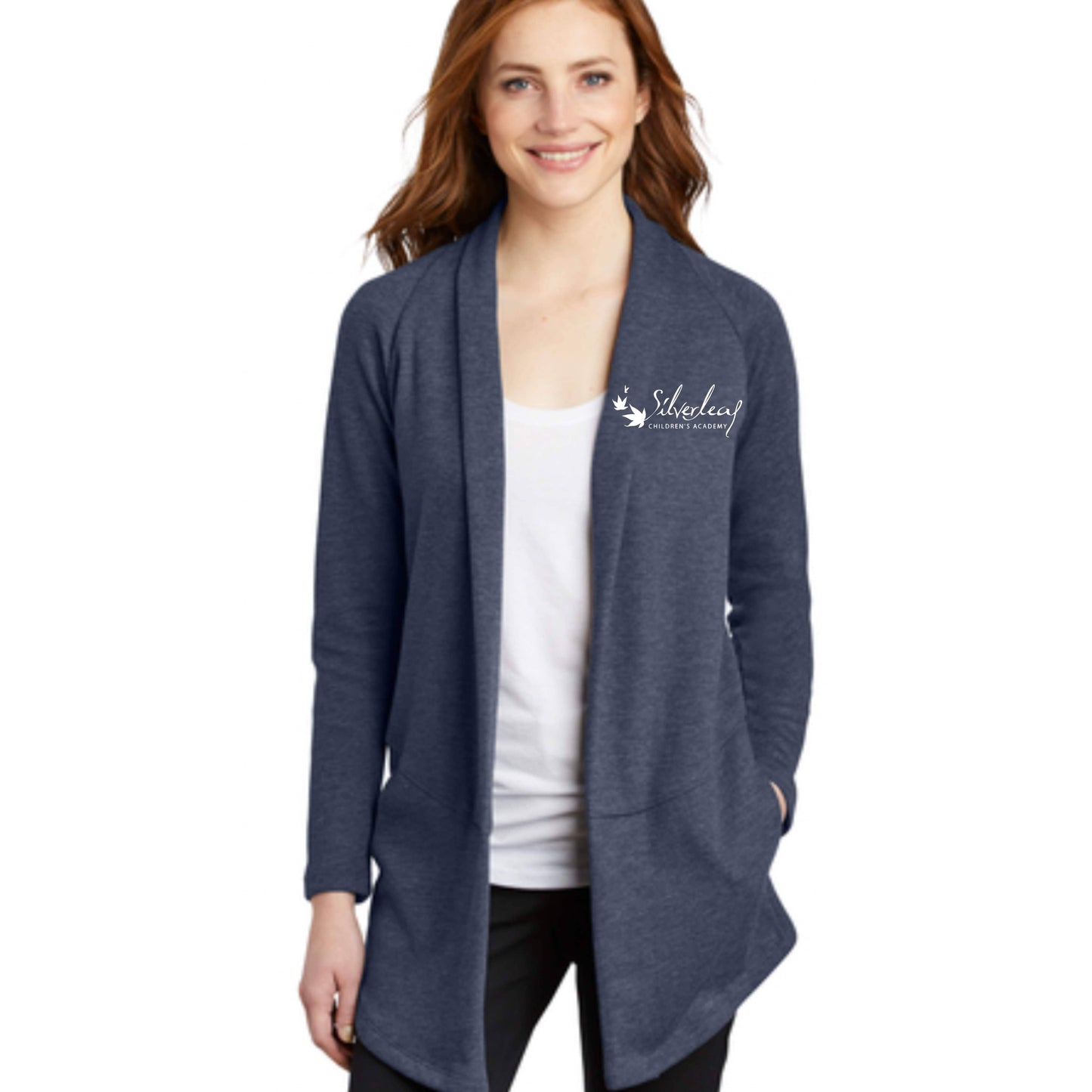 dBoldTees & DTF Transfers Port Authority® Women's Interlock Cardigan XS / Heather Blue