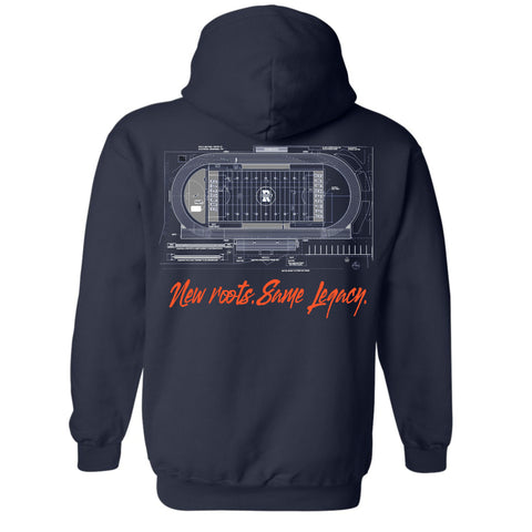 dBoldTees & DTF Transfers Rochester Football Rocket Nation Built On Tradition Hooded Sweatshirt FR114