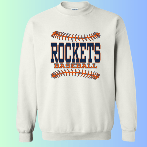 dBoldTees & DTF Transfers Rochester Rockets Baseball Gildan Apparel - RR001 Crewneck 18000 / Adult Small / White