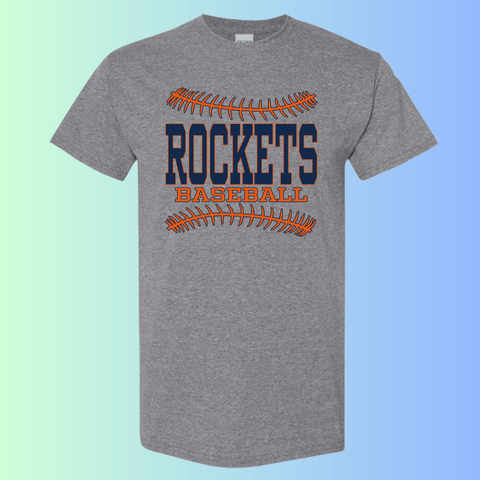 dBoldTees & DTF Transfers Rochester Rockets Baseball Gildan Apparel - RR001 T-Shirt 5000 / Adult Small / Gray