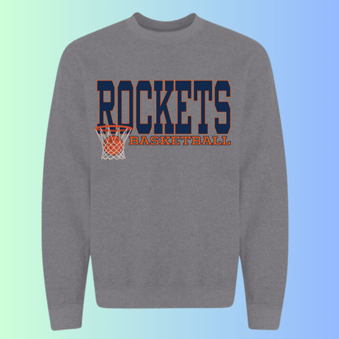 dBoldTees & DTF Transfers Rochester Rockets Basketball Gildan Apparel - RR001 Crewneck 18000 / Adult Small / Gray