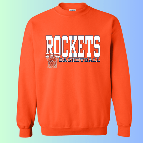 dBoldTees & DTF Transfers Rochester Rockets Basketball Gildan Apparel - RR001 Crewneck 18000 / Adult Small / Orange