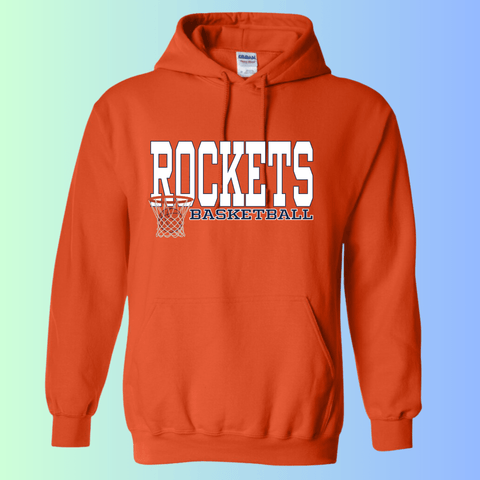 dBoldTees & DTF Transfers Rochester Rockets Basketball Gildan Apparel - RR001 Hoodie 18500 / Adult Small / Orange