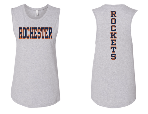 dBoldTees & DTF Transfers Rochester Rockets Bella + Canvas Muscle Tank 6003 - RR001 Gray / Adult Small