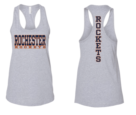 dBoldTees & DTF Transfers Rochester Rockets Bella + Canvas Razorback Tank 6008 - RR001 Gray / Adult Small