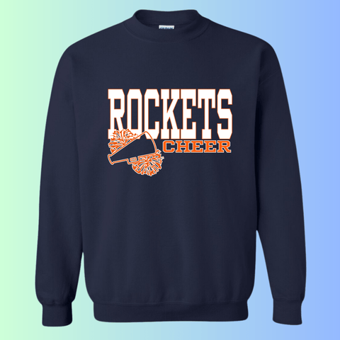 dBoldTees & DTF Transfers Rochester Rockets Cheer Gildan Apparel - RR001 Crewneck 18000 / Adult Small / Navy