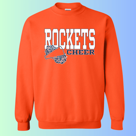 dBoldTees & DTF Transfers Rochester Rockets Cheer Gildan Apparel - RR001 Crewneck 18000 / Adult Small / Orange