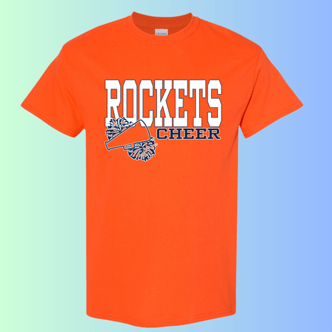 dBoldTees & DTF Transfers Rochester Rockets Cheer Gildan Apparel - RR001 T-Shirt 5000 / Adult Small / Orange