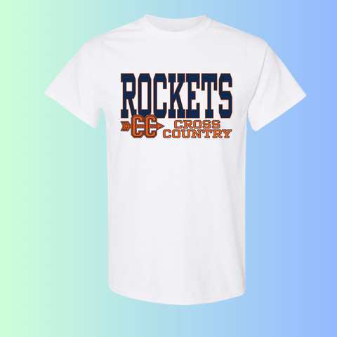 dBoldTees & DTF Transfers Rochester Rockets Cross Country Gildan Apparel - RR001 T-Shirt 5000 / Adult Small / White