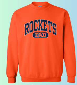 dBoldTees & DTF Transfers Rochester Rockets Dad Gildan Apparel - RR001 Crewneck 18000 / Adult Small / Orange