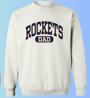 dBoldTees & DTF Transfers Rochester Rockets Dad Gildan Apparel - RR001 Crewneck 18000 / Adult Small / White
