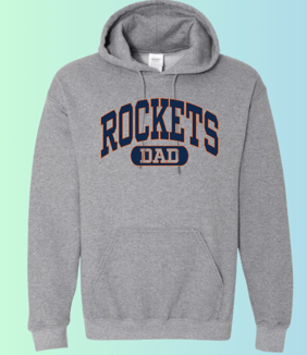 dBoldTees & DTF Transfers Rochester Rockets Dad Gildan Apparel - RR001 Hoodie 18500 / Adult Small / Gray