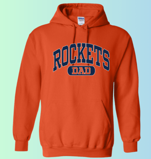 dBoldTees & DTF Transfers Rochester Rockets Dad Gildan Apparel - RR001 Hoodie 18500 / Adult Small / Orange