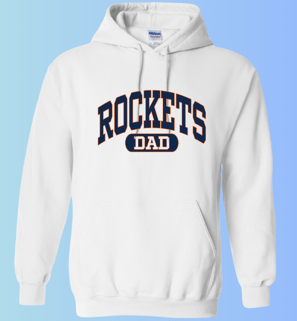 dBoldTees & DTF Transfers Rochester Rockets Dad Gildan Apparel - RR001 Hoodie 18500 / Adult Small / White