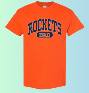 dBoldTees & DTF Transfers Rochester Rockets Dad Gildan Apparel - RR001 T-Shirt 5000 / Adult Small / Orange