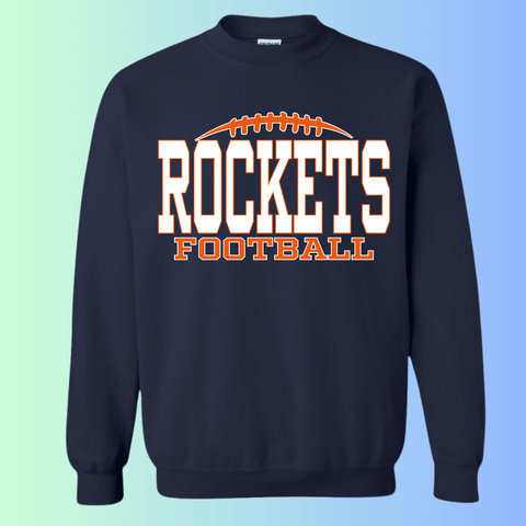 dBoldTees & DTF Transfers Rochester Rockets Football Gildan Apparel - RR001 Crewneck 18000 / Adult Small / Navy
