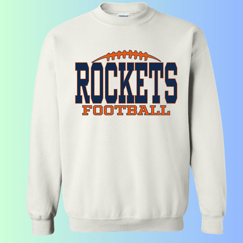 dBoldTees & DTF Transfers Rochester Rockets Football Gildan Apparel - RR001 Crewneck 18000 / Adult Small / White