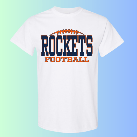 dBoldTees & DTF Transfers Rochester Rockets Football Gildan Apparel - RR001 T-Shirt 5000 / Adult Small / White