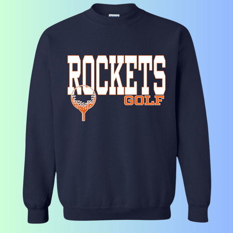 dBoldTees & DTF Transfers Rochester Rockets Golf Gildan Apparel - RR001 Crewneck 18000 / Adult Small / Navy