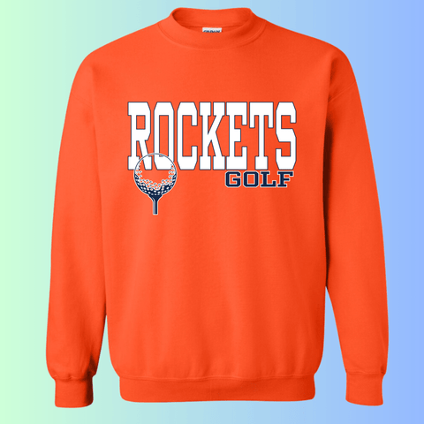 dBoldTees & DTF Transfers Rochester Rockets Golf Gildan Apparel - RR001 Crewneck 18000 / Adult Small / Orange