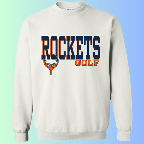 dBoldTees & DTF Transfers Rochester Rockets Golf Gildan Apparel - RR001 Crewneck 18000 / Adult Small / White