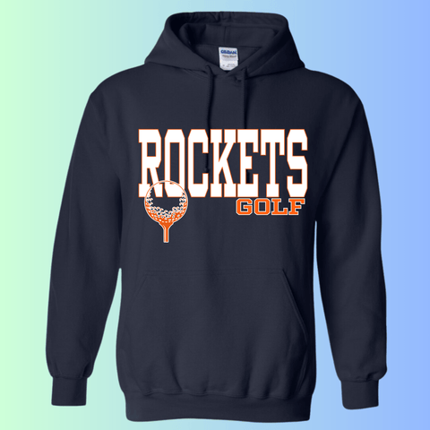 dBoldTees & DTF Transfers Rochester Rockets Golf Gildan Apparel - RR001 Hoodie 18500 / Adult Small / Navy