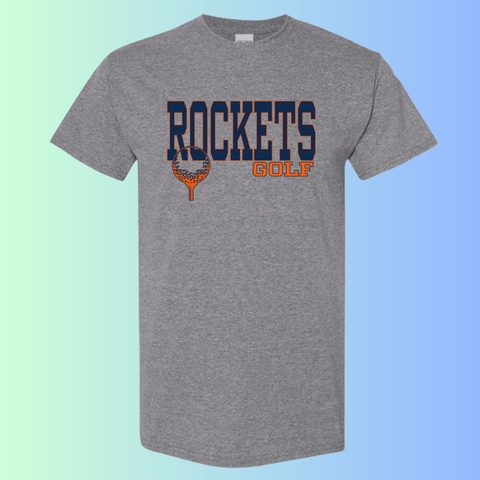 dBoldTees & DTF Transfers Rochester Rockets Golf Gildan Apparel - RR001 T-Shirt 5000 / Adult Small / Gray