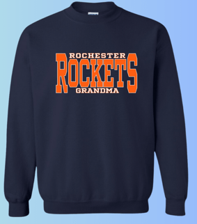 dBoldTees & DTF Transfers Rochester Rockets Grandma Gildan Apparel - RR001 Crewneck 18000 / Adult Small / Navy