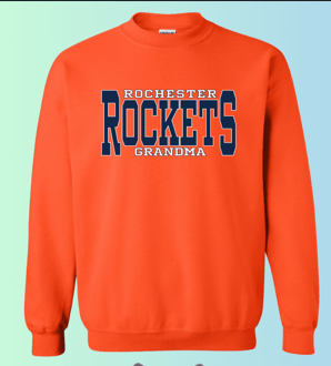 dBoldTees & DTF Transfers Rochester Rockets Grandma Gildan Apparel - RR001 Crewneck 18000 / Adult Small / Orange