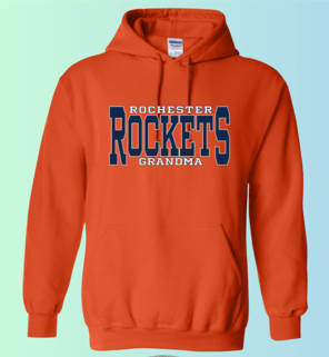 dBoldTees & DTF Transfers Rochester Rockets Grandma Gildan Apparel - RR001 Hoodie 18500 / Adult Small / Orange