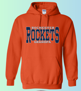 dBoldTees & DTF Transfers Rochester Rockets Grandpa Gildan Apparel - RR001 Hoodie 18500 / Adult Small / Orange