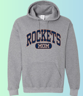 dBoldTees & DTF Transfers Rochester Rockets Mom Gildan Apparel - RR001 Hoodie 18500 / Adult Small / Gray