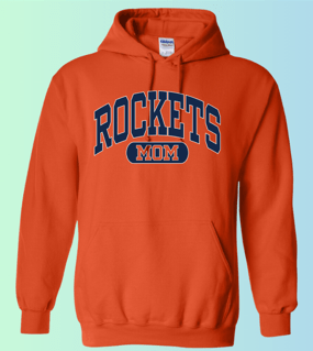 dBoldTees & DTF Transfers Rochester Rockets Mom Gildan Apparel - RR001 Hoodie 18500 / Adult Small / Orange