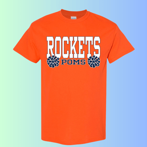 dBoldTees & DTF Transfers Rochester Rockets Poms Gildan Apparel - RR001 T-Shirt 5000 / Adult Small / Orange