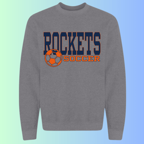 dBoldTees & DTF Transfers Rochester Rockets Soccer Gildan Apparel - RR001 Crewneck 18000 / Adult Small / Gray