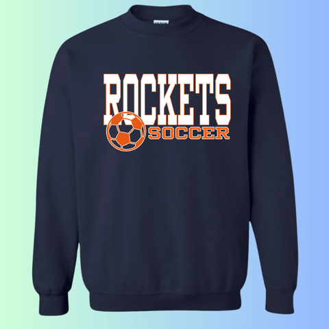 dBoldTees & DTF Transfers Rochester Rockets Soccer Gildan Apparel - RR001 Crewneck 18000 / Adult Small / Navy
