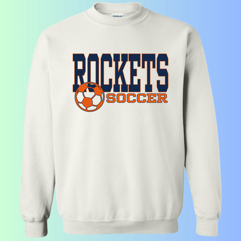 dBoldTees & DTF Transfers Rochester Rockets Soccer Gildan Apparel - RR001 Crewneck 18000 / Adult Small / White