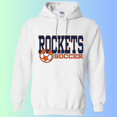 dBoldTees & DTF Transfers Rochester Rockets Soccer Gildan Apparel - RR001 Hoodie 18500 / Adult Small / White