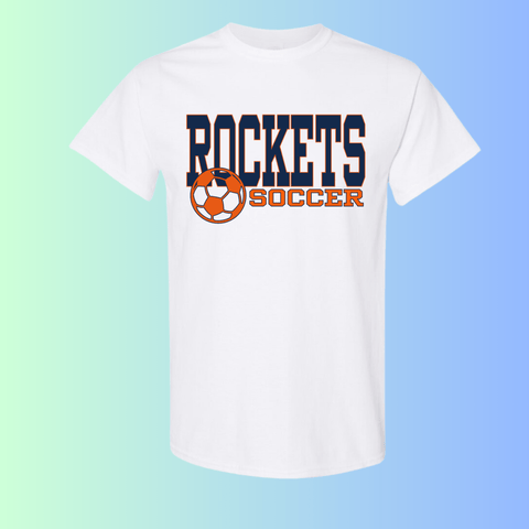 dBoldTees & DTF Transfers Rochester Rockets Soccer Gildan Apparel - RR001 T-Shirt 5000 / Adult Small / White
