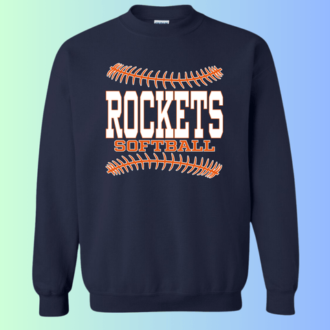 dBoldTees & DTF Transfers Rochester Rockets Softball Gildan Apparel - RR001 Crewneck 18000 / Adult Small / Navy
