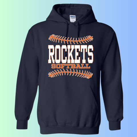 dBoldTees & DTF Transfers Rochester Rockets Softball Gildan Apparel - RR001 Hoodie 18500 / Adult Small / Navy